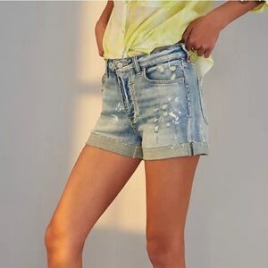 Anthropologie PILCRO ULTRA HIGH-RISE SLIM DENIM SHORTS (size: 25) (painter wash)